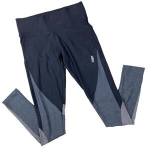 PINK Victorias Secret Leggings Grey Colorblock Sequin Love Pink Yoga Womens XS